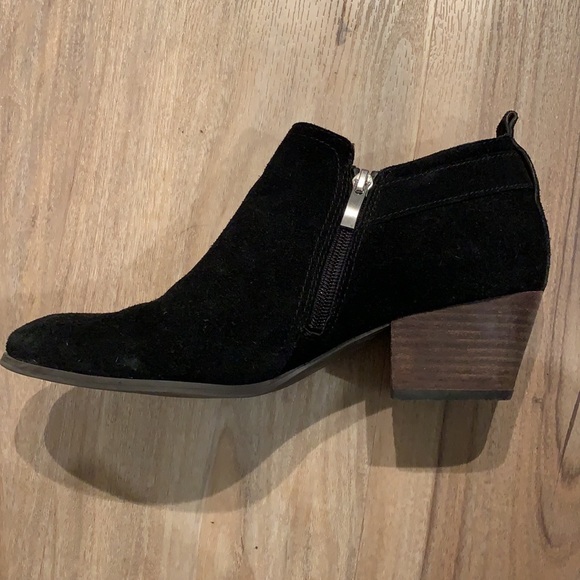 Franco Sarto western style low heel suede booties with buckle - Picture 5 of 8